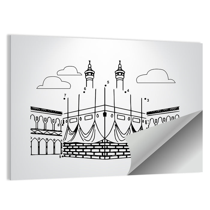 Khana E Kaaba Minimalist Line Wall Art as a poster print