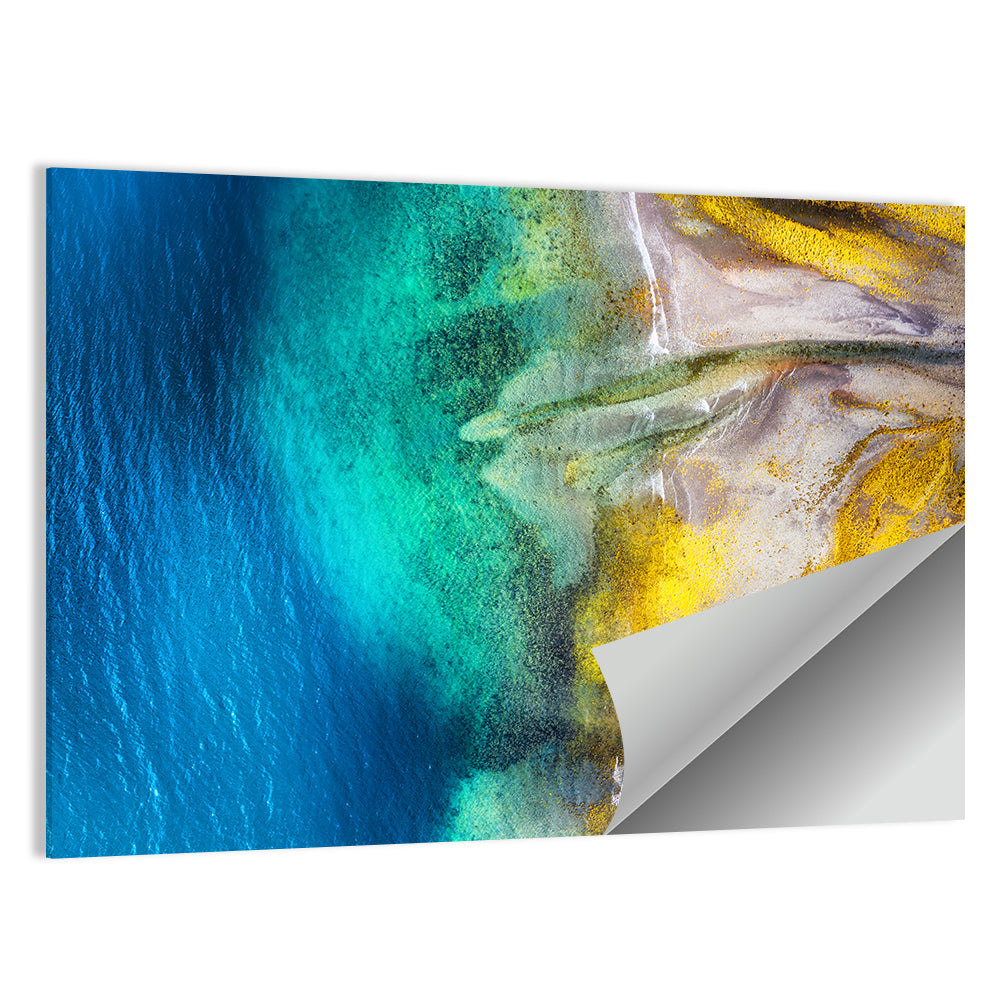Beach & Sea From Air In Iceland Wall Art