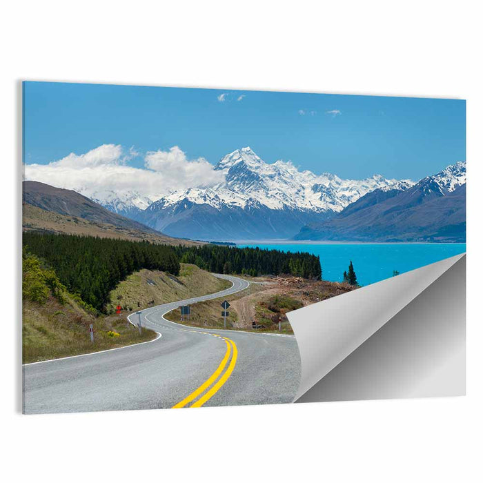 Road to Aoraki Mount Cook Wall Art as a poster print