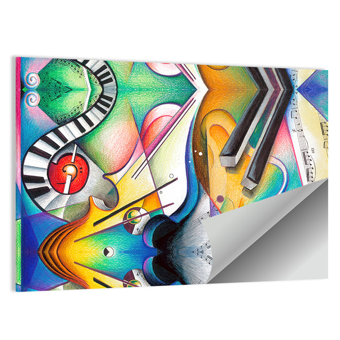 Hand Drawn Music Concept Wall Art as a poster print
