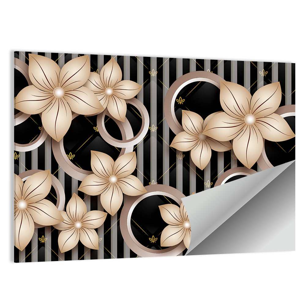 3d Floral Circle Pattern Wall Art