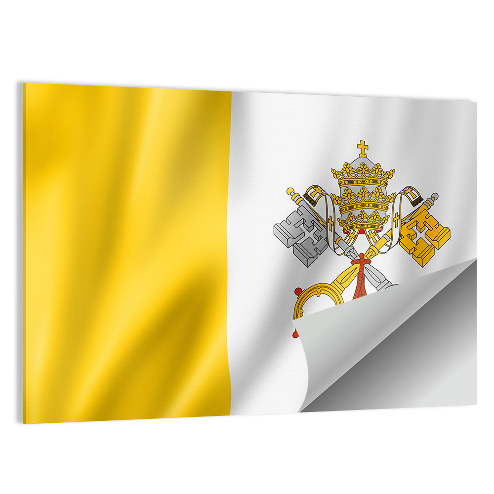 Vatican City Flag with Papal Emblem Wall Art