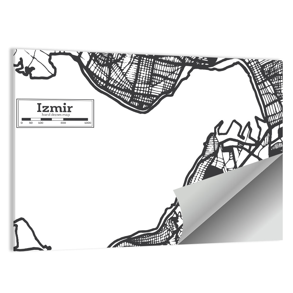 Izmir City Map Turkey Wall Art