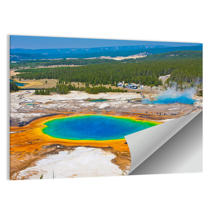 Grand Prismatic Spring Aerial View Wall Art as a poster print