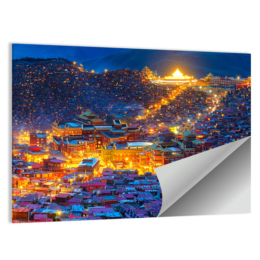Larung Gar Monastery at Night Wall Art