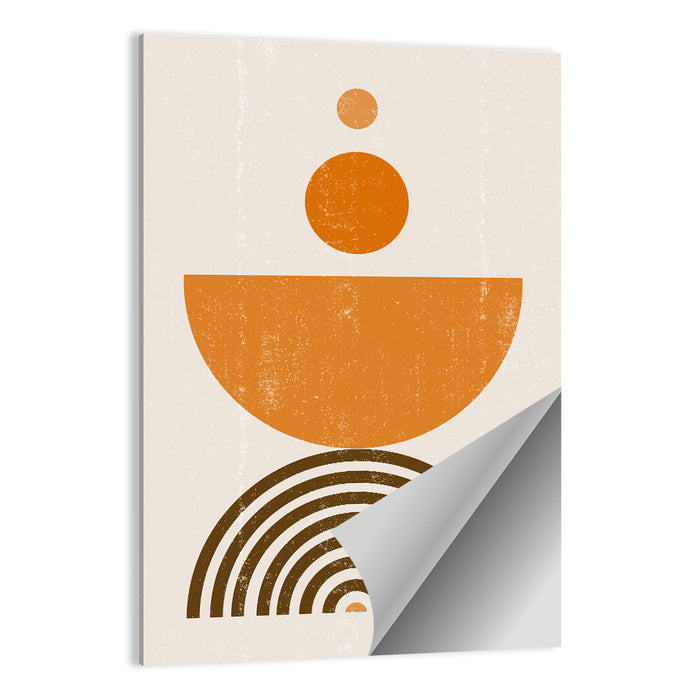 Boho Sun Arches in Orange Wall Art as a poster print