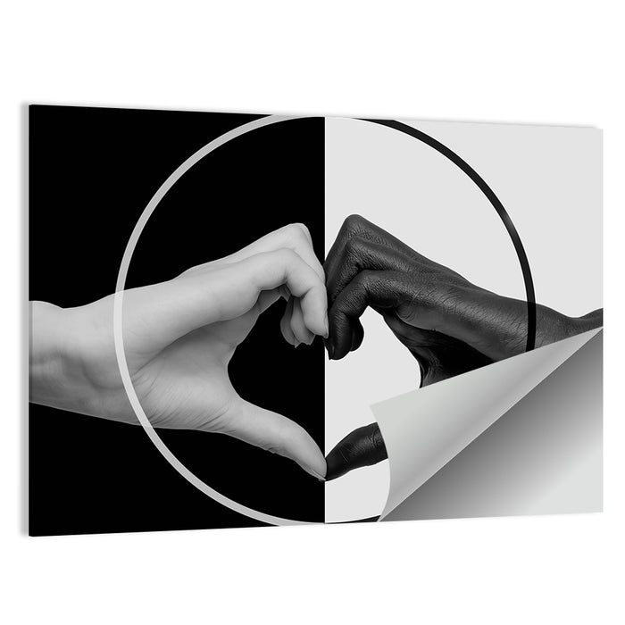 Hands Forming Heart Circle Wall Art as a poster print