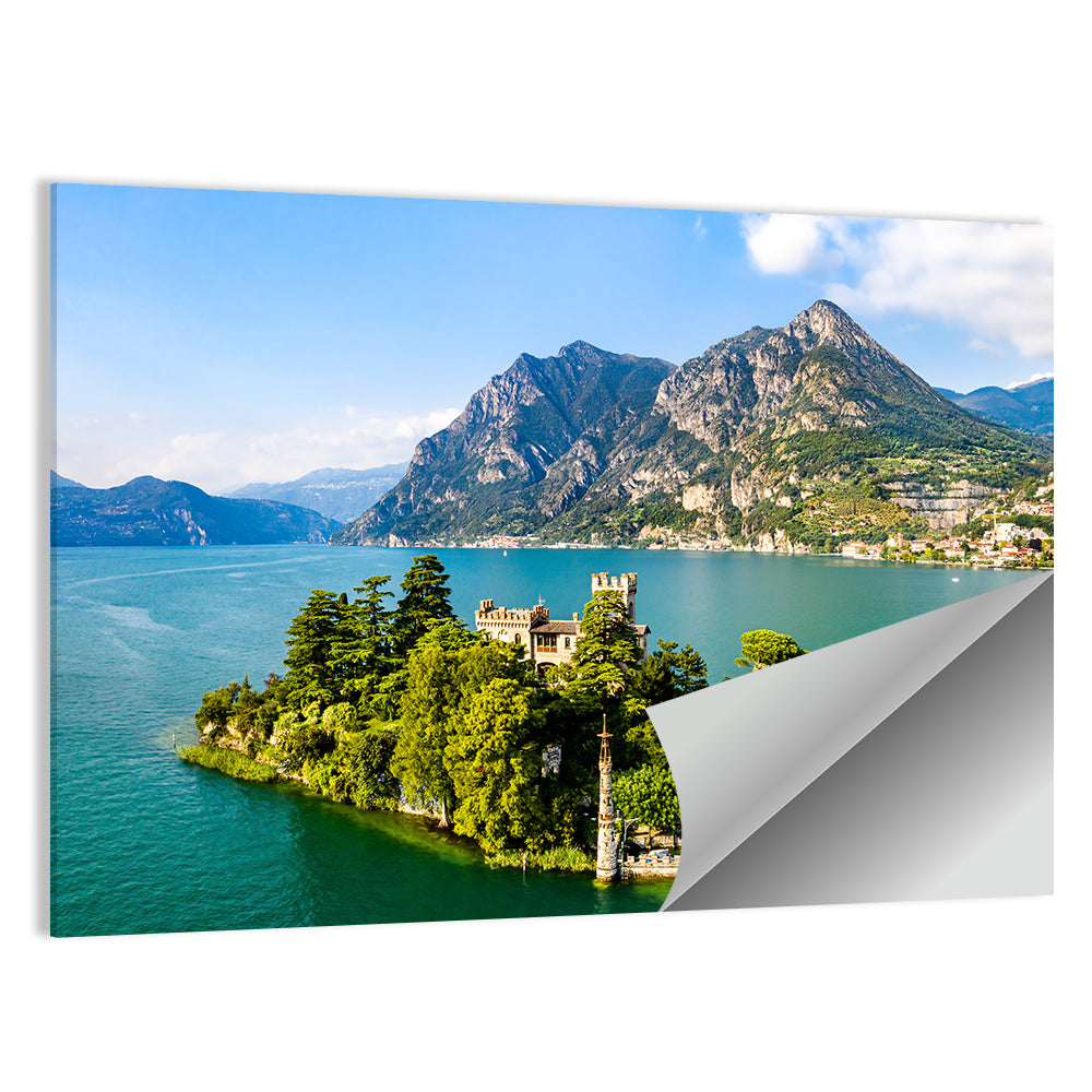 Castle On Loreto Island & Lake Iseo Italy Wall Art