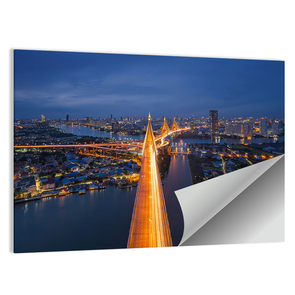 Bhumibol Bridge Over Chao Phraya Wall Art