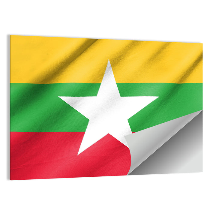 Flag of Myanmar Wall Art as a poster print