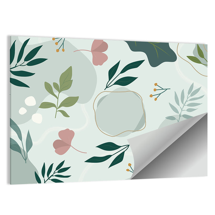 Layered Botanical Abstraction Wall Art as a poster print