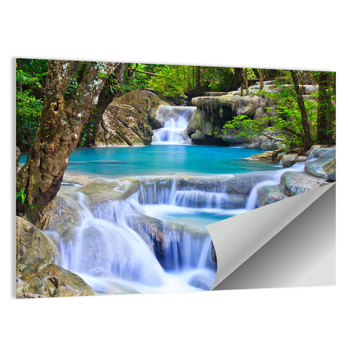 Erawan Waterfall Turquoise Pools Wall Art as a poster print