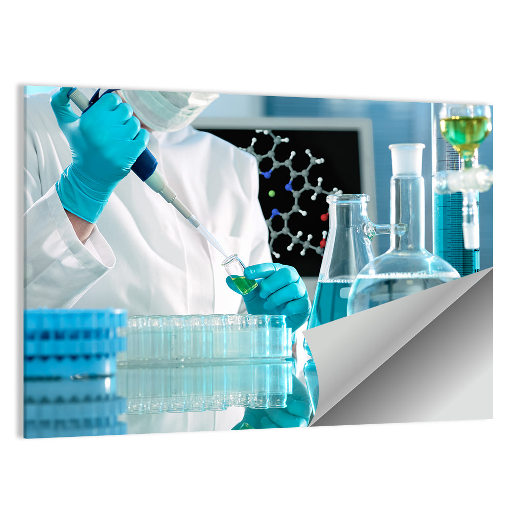 Scientist Using a Pipette Wall Art