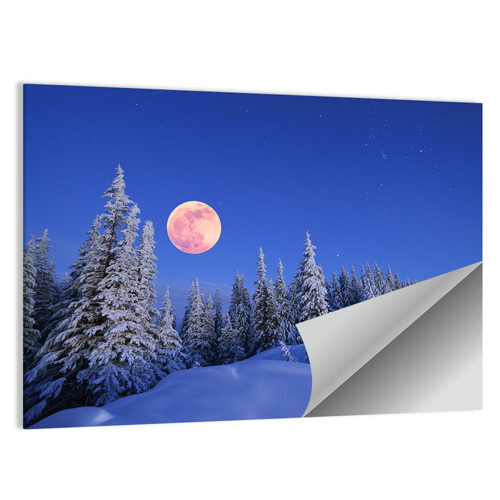 Moonlit Carpathian Mountains, Ukraine Wall Art as a poster print