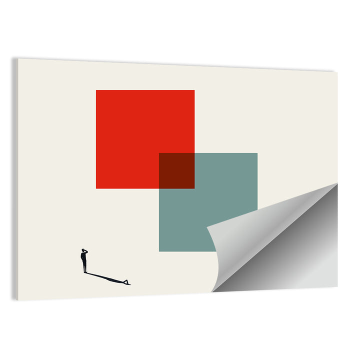 Silhouette with Overlapping Squares Wall Art as a poster print