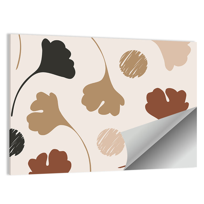 Autumn Ginkgo Pattern Wall Art as a poster print