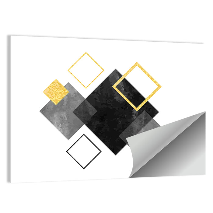 Layered Squares Composition Wall Art as a poster print