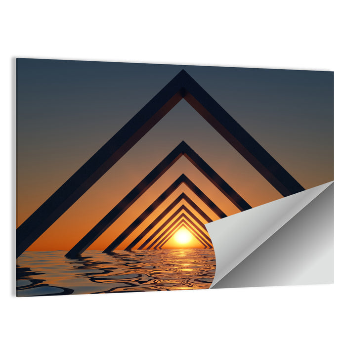 Seascape with Corner Arches Wall Art as a poster print