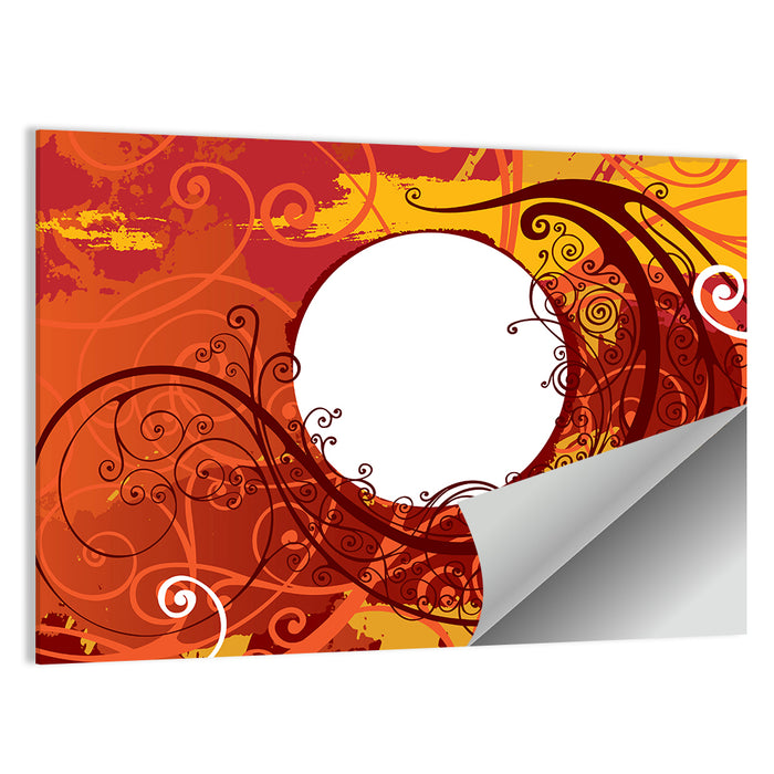 Floral Scrollwork Ornament Wall Art as a poster print