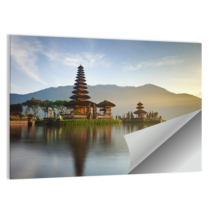 Ulun Danu Beratan Temple at Sunrise Wall Art as a poster print