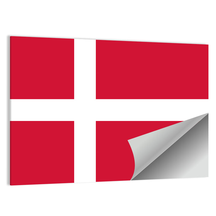Danish Flag Nordic Cross Wall Art as a poster print