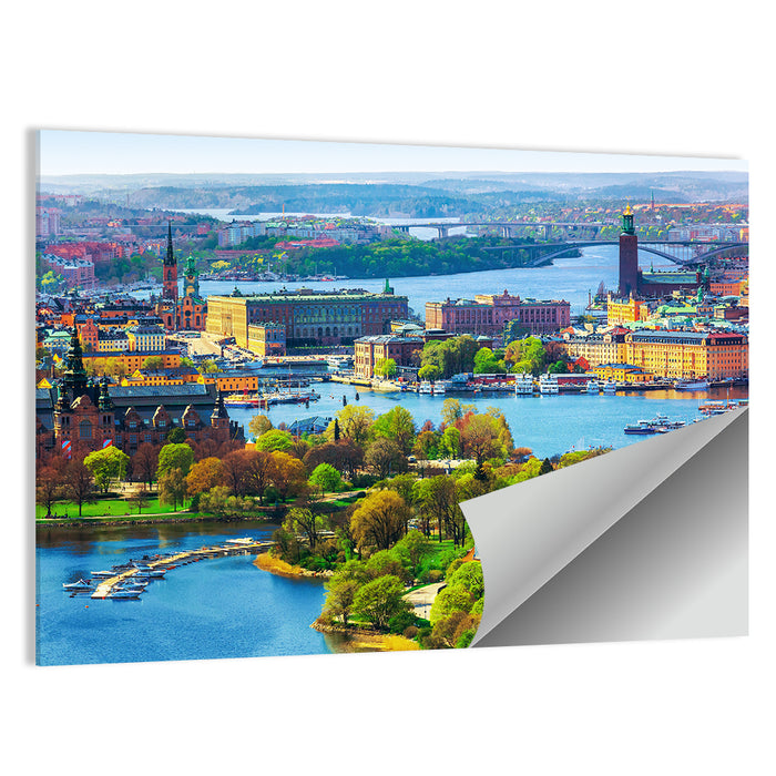 Gamla Stan Harbor Panorama Wall Art as a poster print