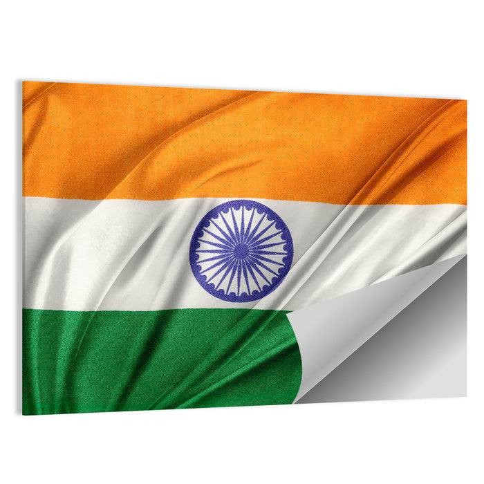 Indian Tricolor with Ashoka Chakra Wall Art as a poster print