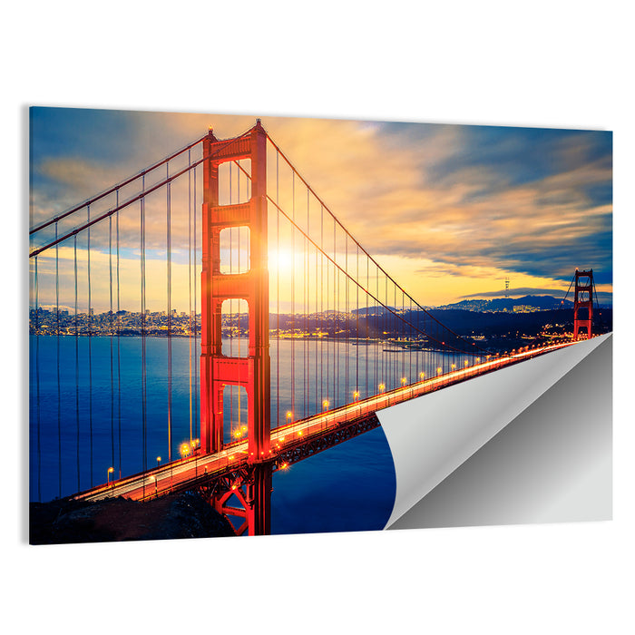 Sunrise Over Golden Gate Bridge Wall Art as a poster print