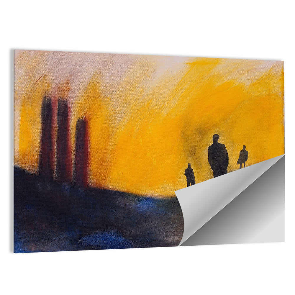 Surreal Hilly Silhouettes Wall Art