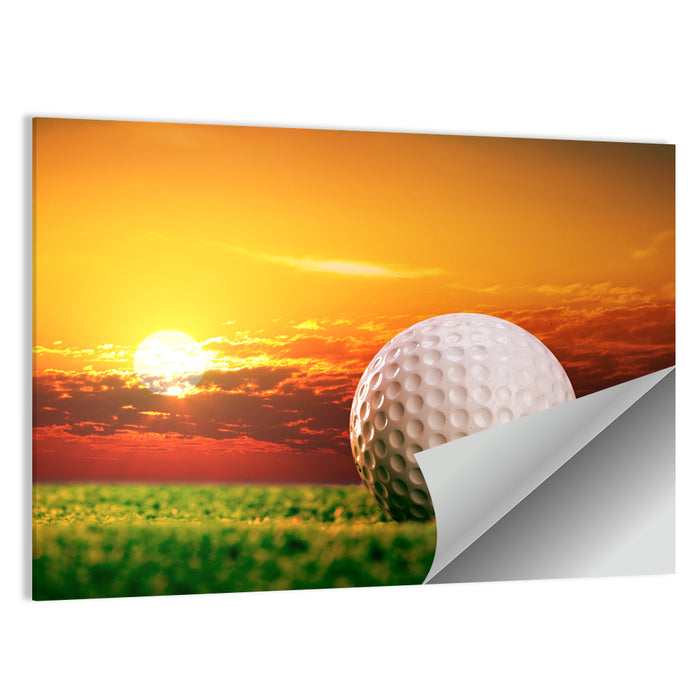 Golf Ball at Sunset Wall Art as a poster print