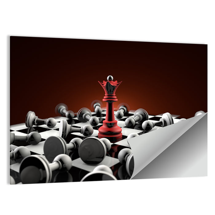 Red Queen Chess Composition Wall Art as a poster print