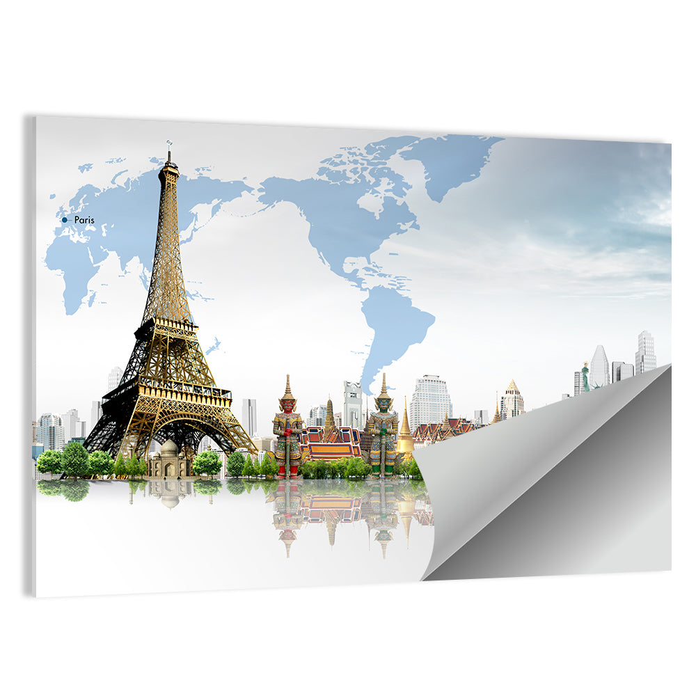 Global Landmarks Collage Wall Art