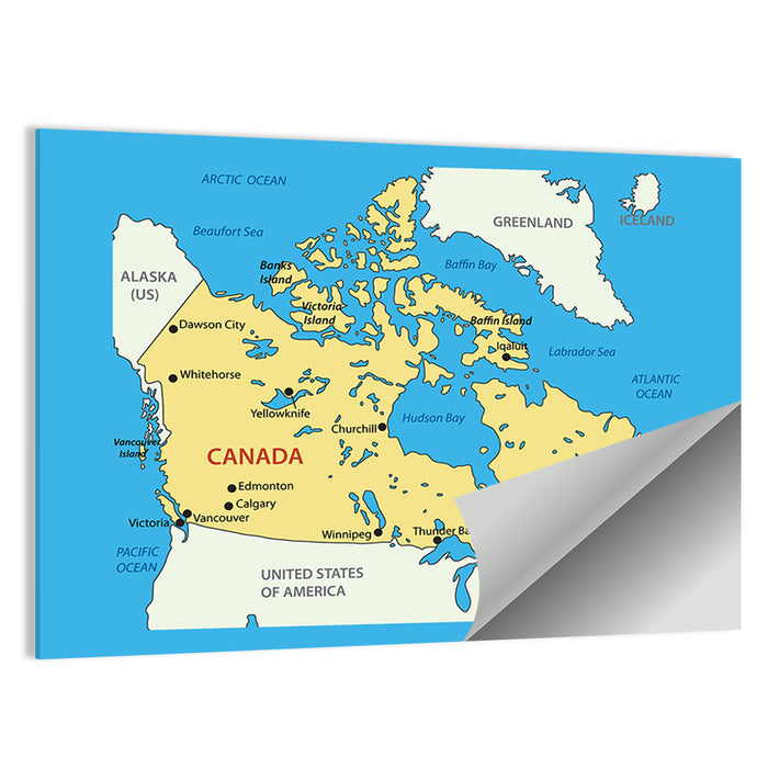 Minimalist Canada Map Wall Art as a poster print