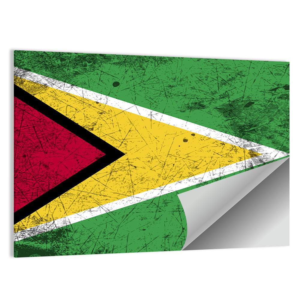 Guyana Flag Distressed Design Wall Art
