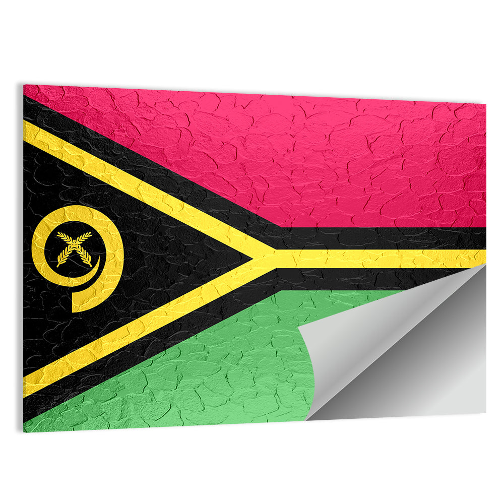 Vanuatu Flag with Boar Tusk Emblem Wall Art