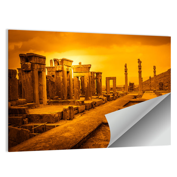 Persepolis Ruins at Golden Dusk Wall Art as a poster print