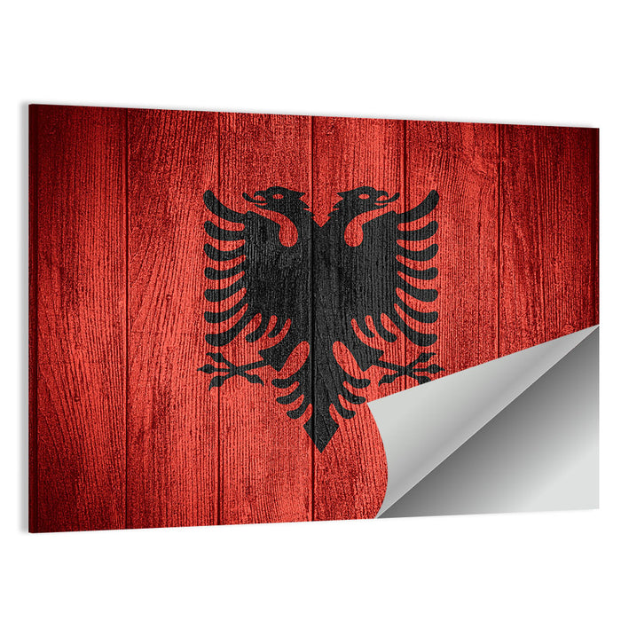 Albanian Flag Emblem Wall Art as a poster print