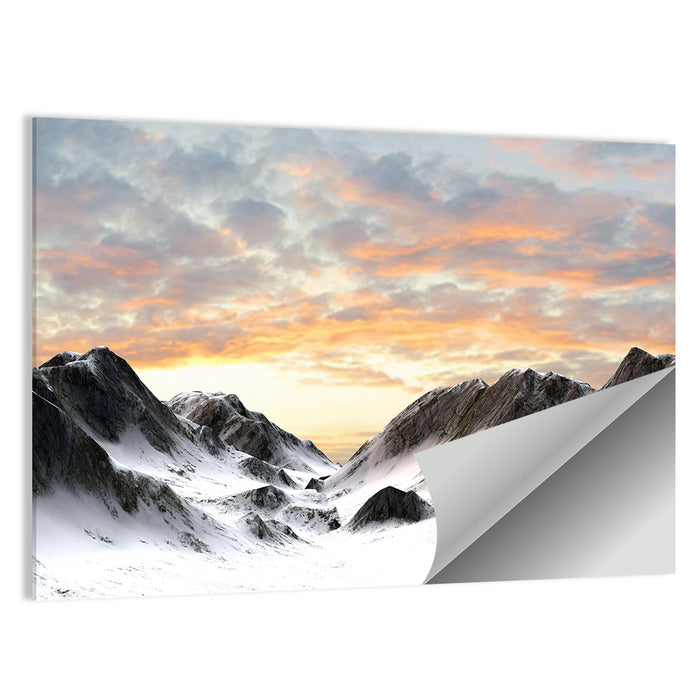 Snowy Mountain Peak Wall Art as a poster print