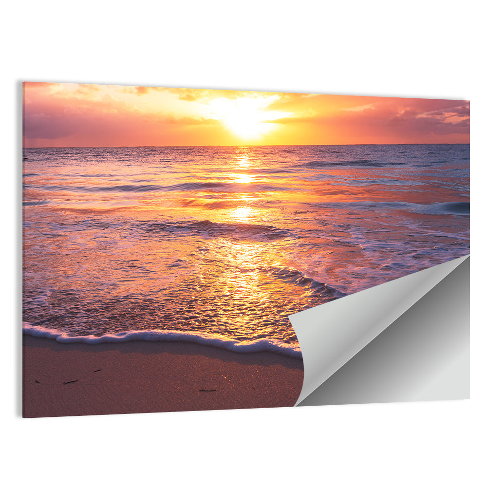 Golden Horizon Beach Sunset Wall Art