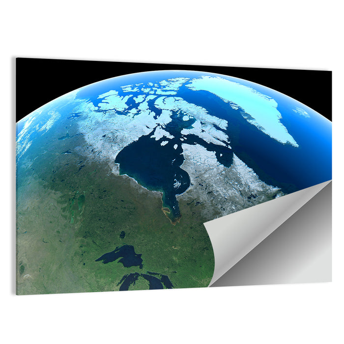 Canada and Greenland from Orbit Wall Art as a poster print