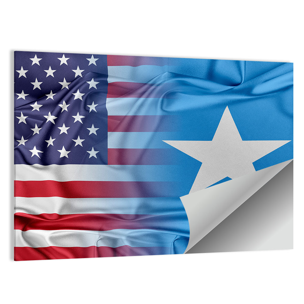 American and Somali Flags Wall Art