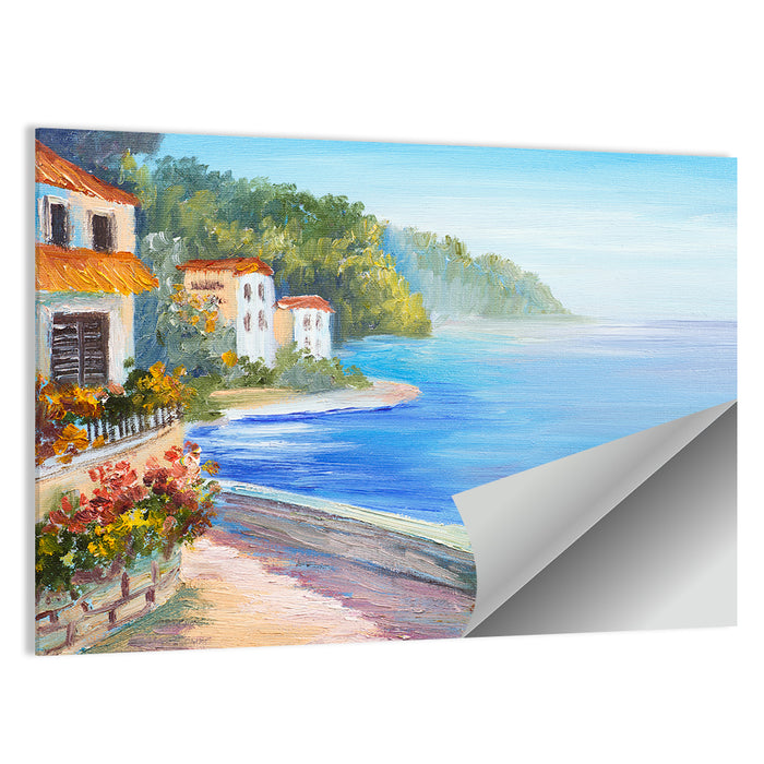 Rest Houses by the Sea Wall Art as a poster print