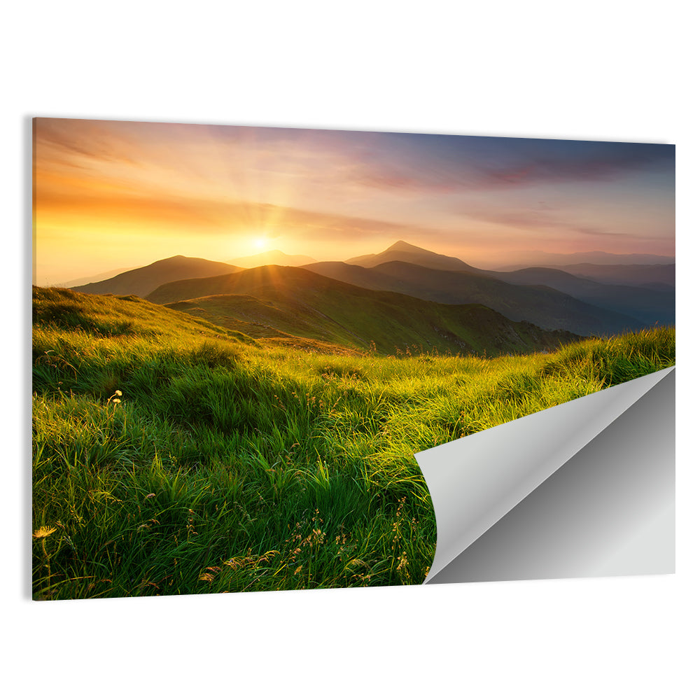 Mountain Valley at Sunrise Wall Art