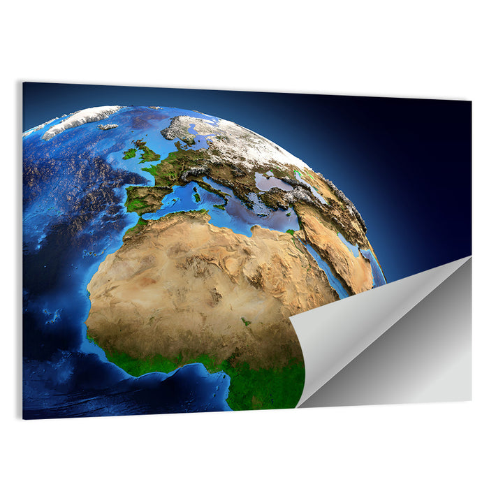 Detailed Earth from Space Wall Art as a poster print