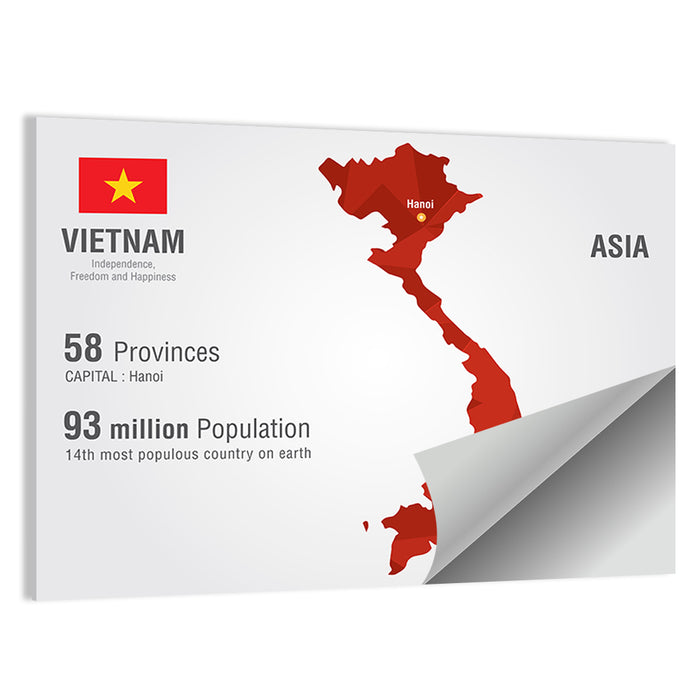Geometric Vietnam Map Wall Art as a poster print