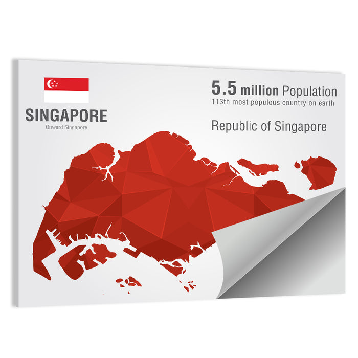 Singapore Low-poly Map Wall Art as a poster print