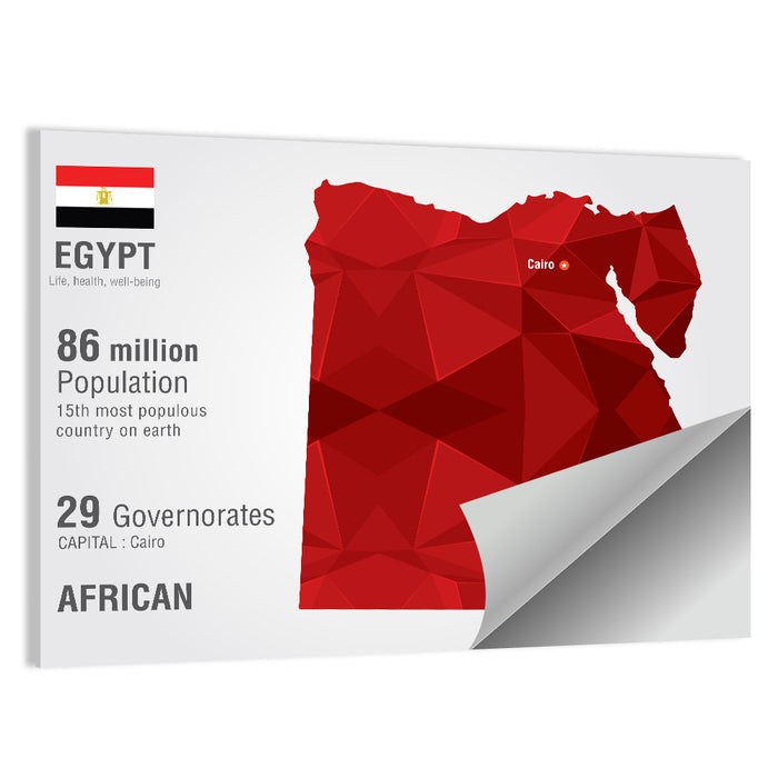 Egypt Geometric Map Wall Art as a poster print