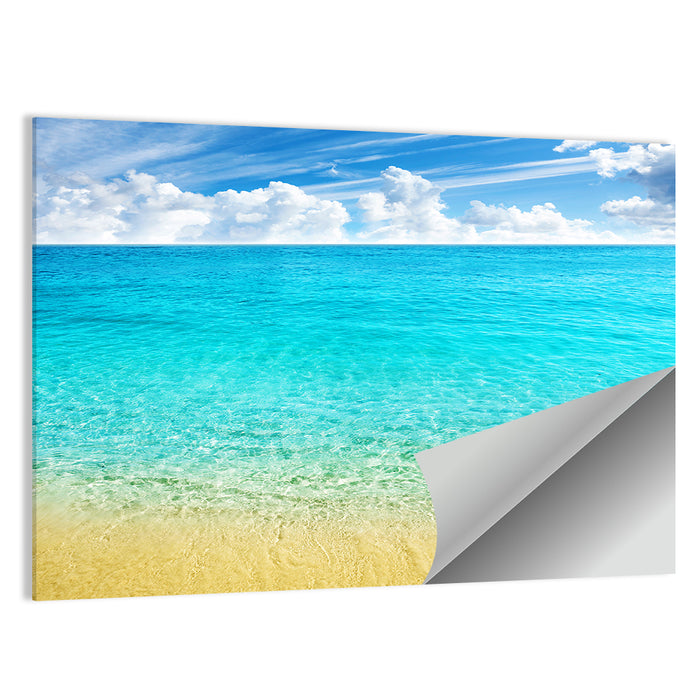 Cloudy Summer Beach Wall Art as a poster print
