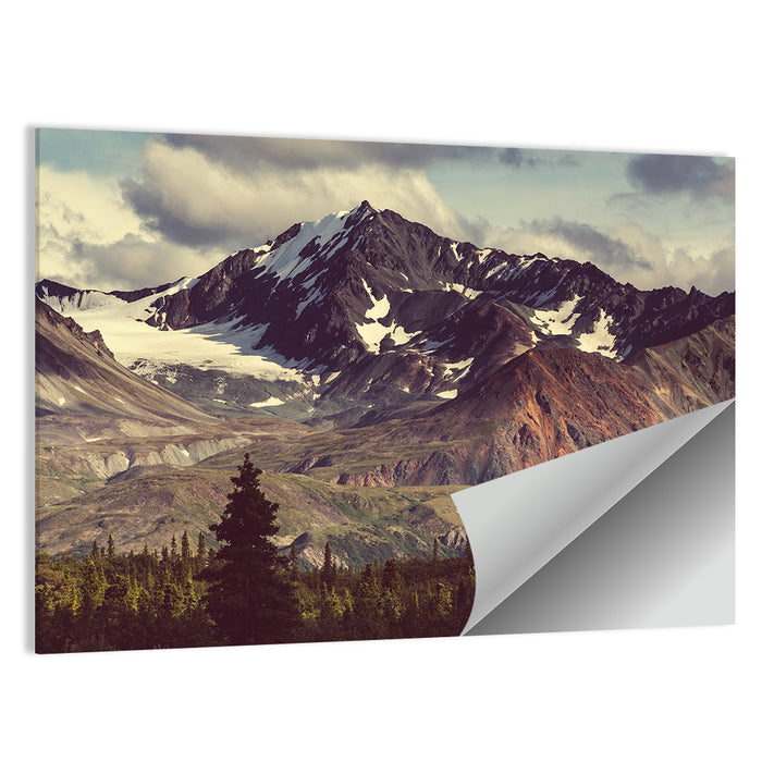Snow Capped Alaska Peak Wall Art as a poster print