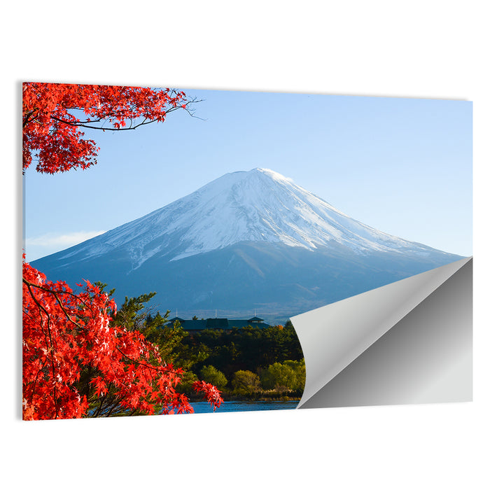 Mount Fuji Framed by Autumn Maples Wall Art as a poster print